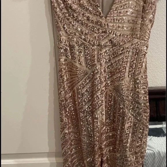 Rubber Ducky Productions, Inc. Dresses | Gold Sequin Event Dress | Color: Gold | Size: S | Farrahsheik's Closet